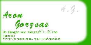 aron gorzsas business card
